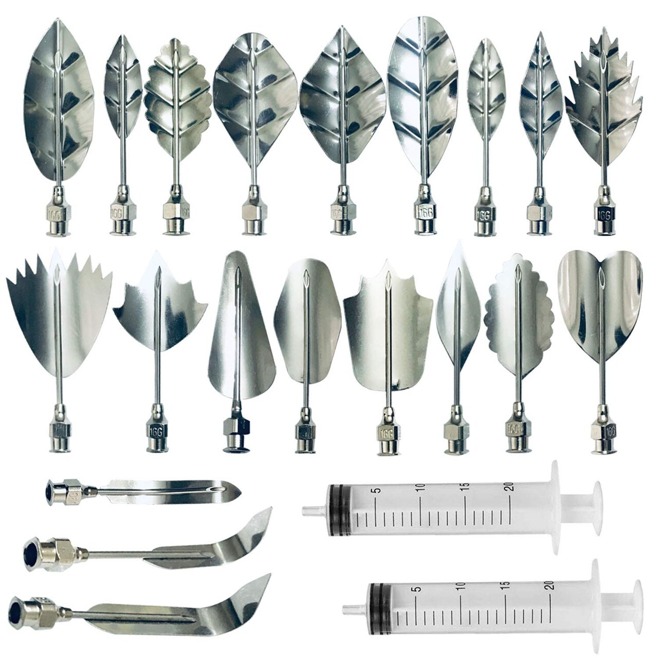 Art Cake Tools, 22 PCS 3D Gelatin Jelly Tools Includes 20 PCS Gelatin Tools and 2 PCS 10ml Syringe Pudding Pastry Nozzles for Cake Decoration, Jelly Cake making